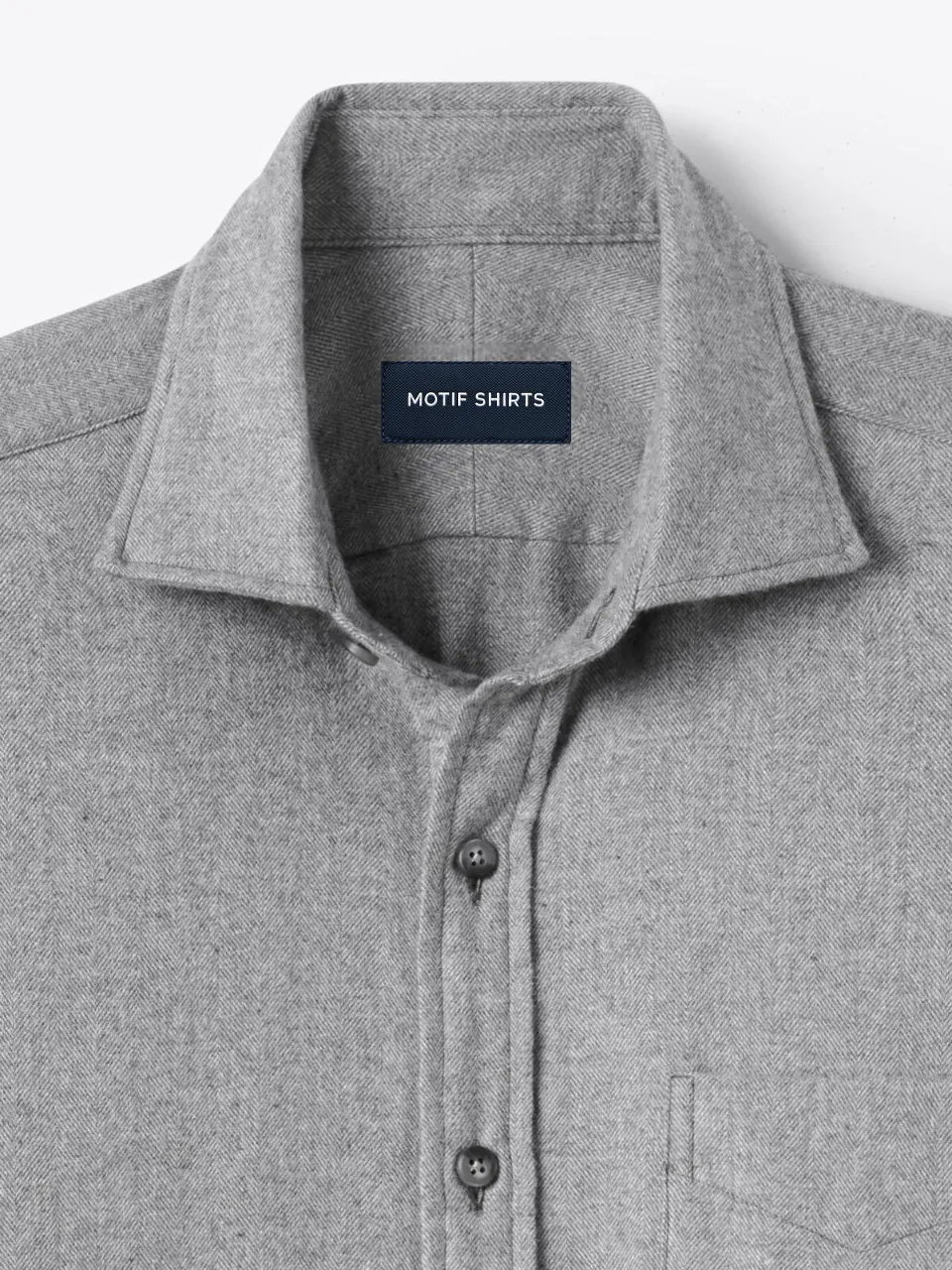 Gri Balıksırtı Desenli Flannel Gömlek