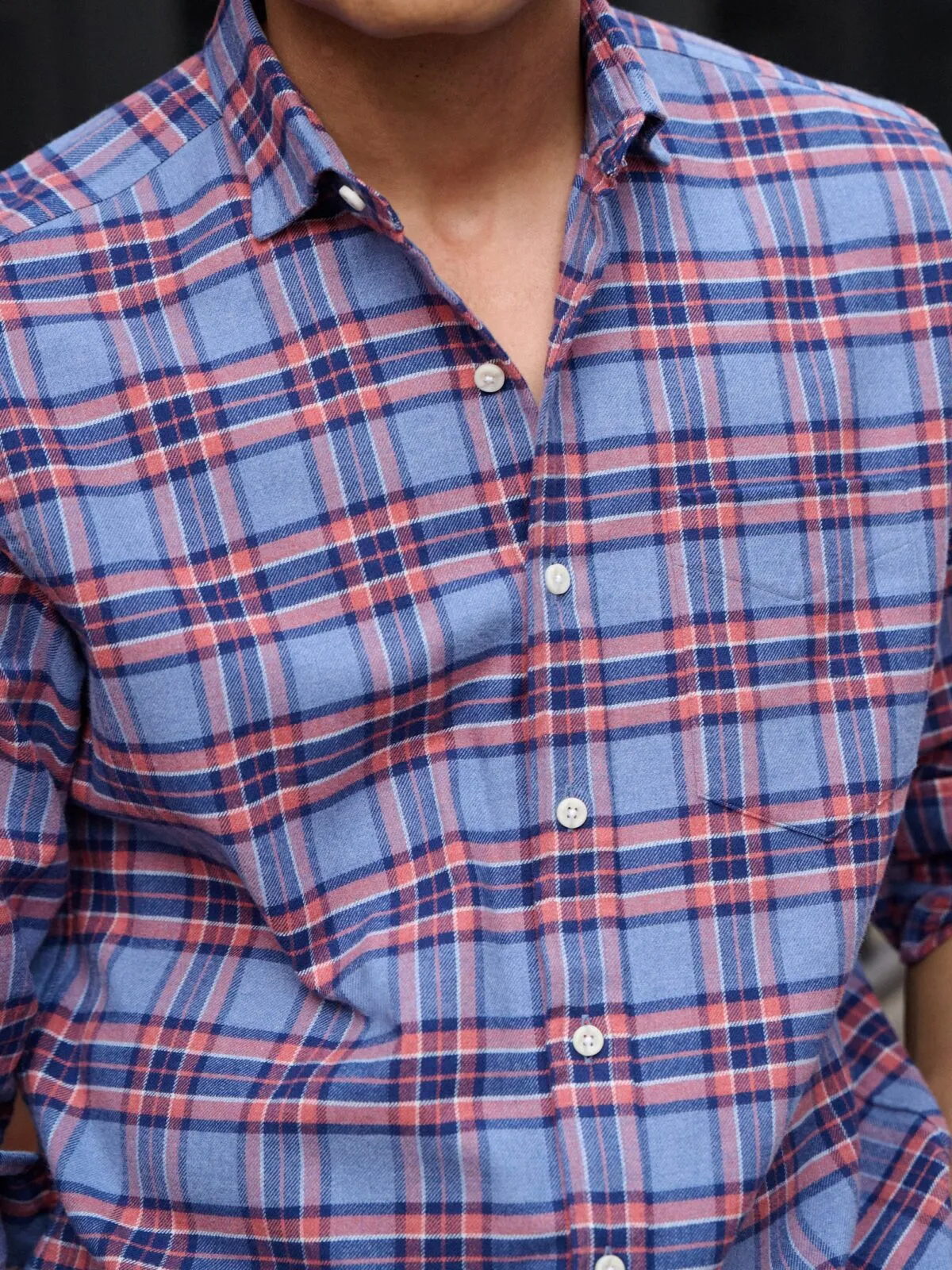 Lacivert Pembe Flannel Gömlek